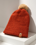 Orange Ribbed Beanie XS