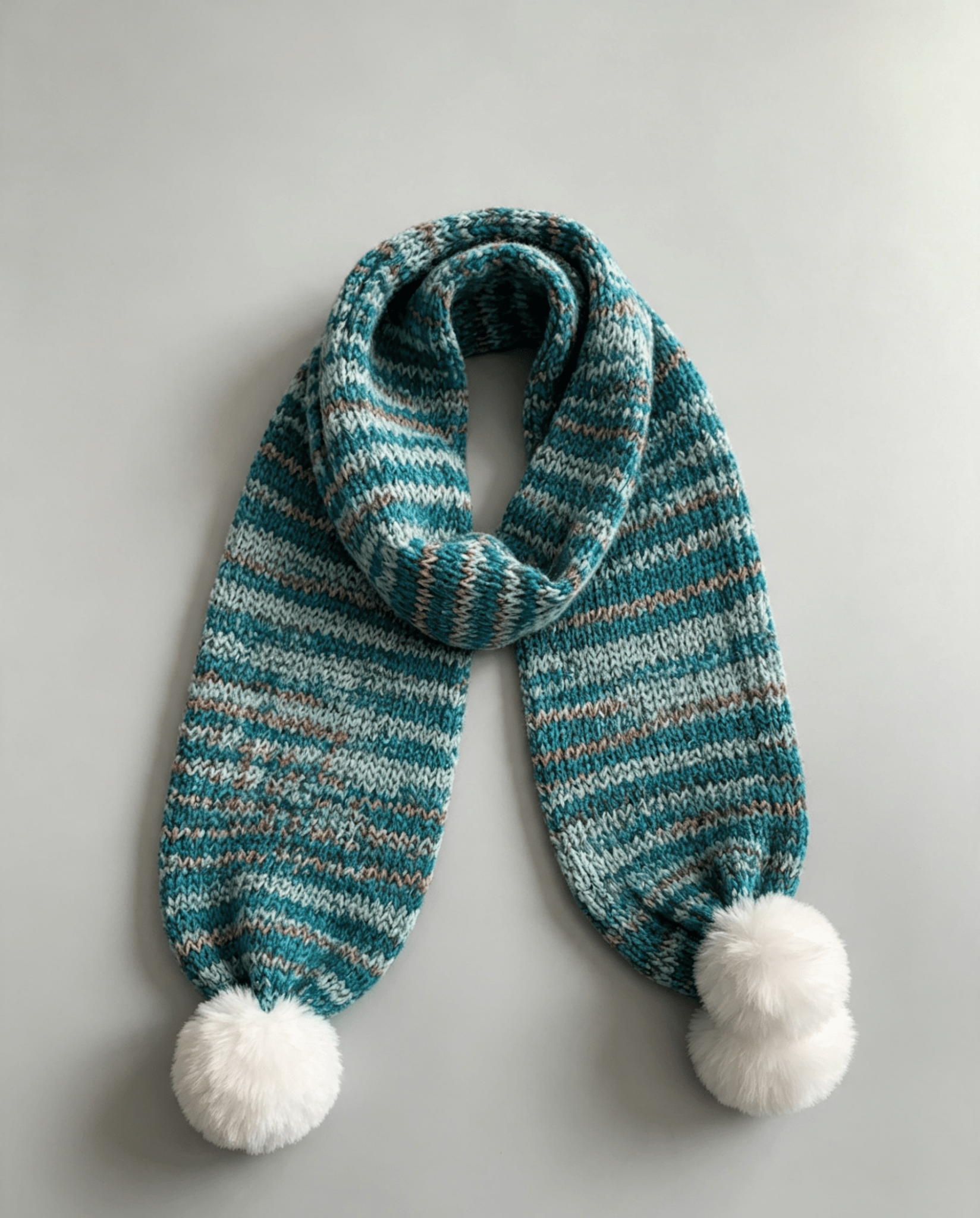 Aqua Boho Scarf S - Hand-Knitted Acrylic Scarf by Sarah Wadley Creations - Sarah Wadley Creations