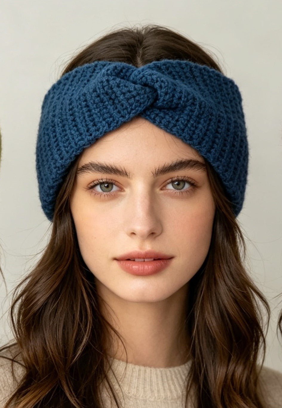 Bohemian Ear Warmer - Sage Blue Handmade Earband - Sarah Wadley Creations