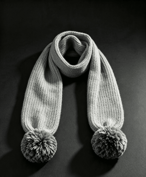 Bohemian Grey Scarf — Handmade Narrow Knit, 62 in - Sarah Wadley Creations