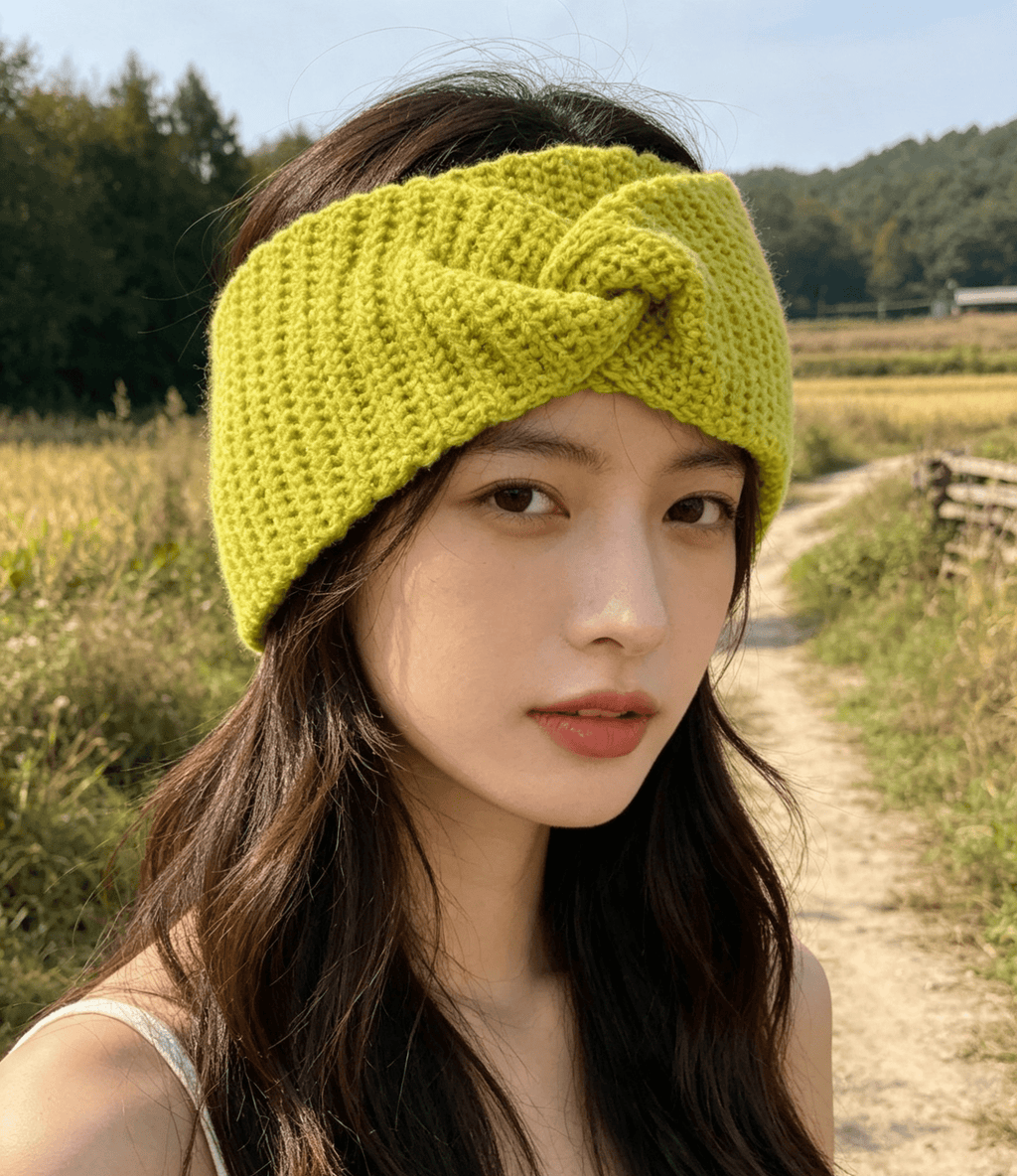 Lime Boho Ear Warmer XS - Sarah Wadley Creations