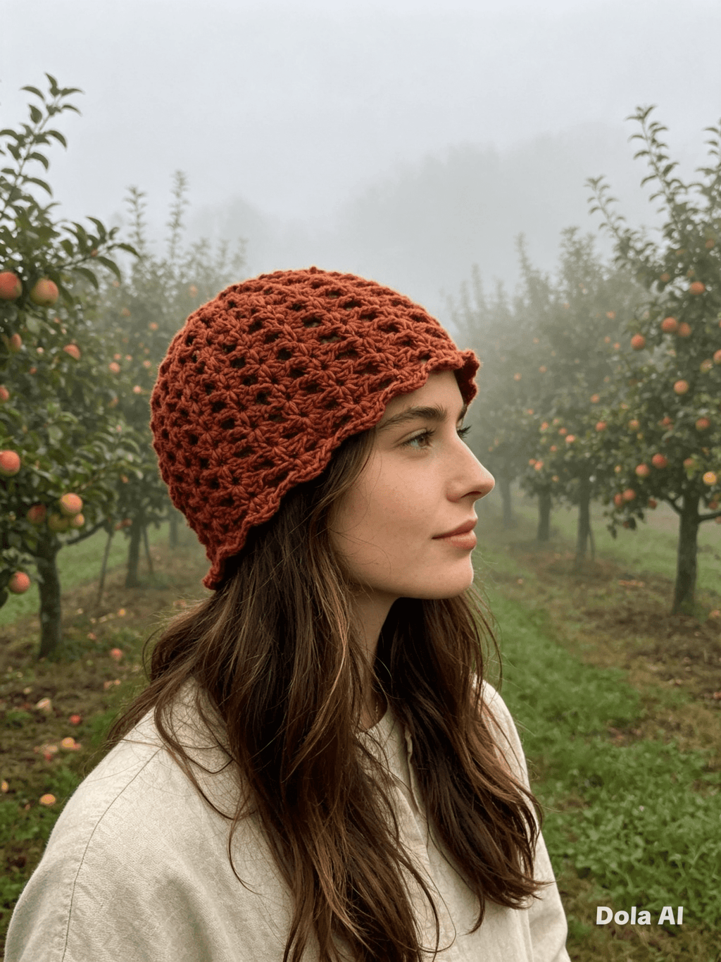Rustic Brown Mohair Beanie - Handmade Soft Slightly Furry Knit - Sarah Wadley Creations