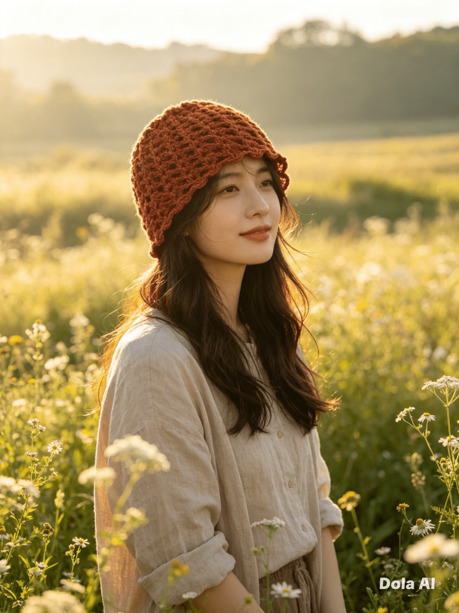 Rustic Brown Mohair Beanie - Handmade Soft Slightly Furry Knit - Sarah Wadley Creations