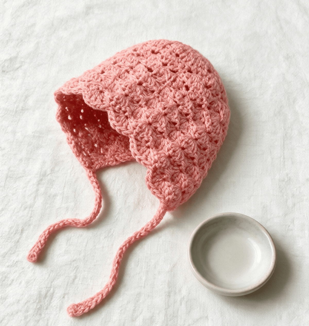 Vintage Pink Baby Bonnet - Newborn (0-3 Months) - Sarah Wadley Creations