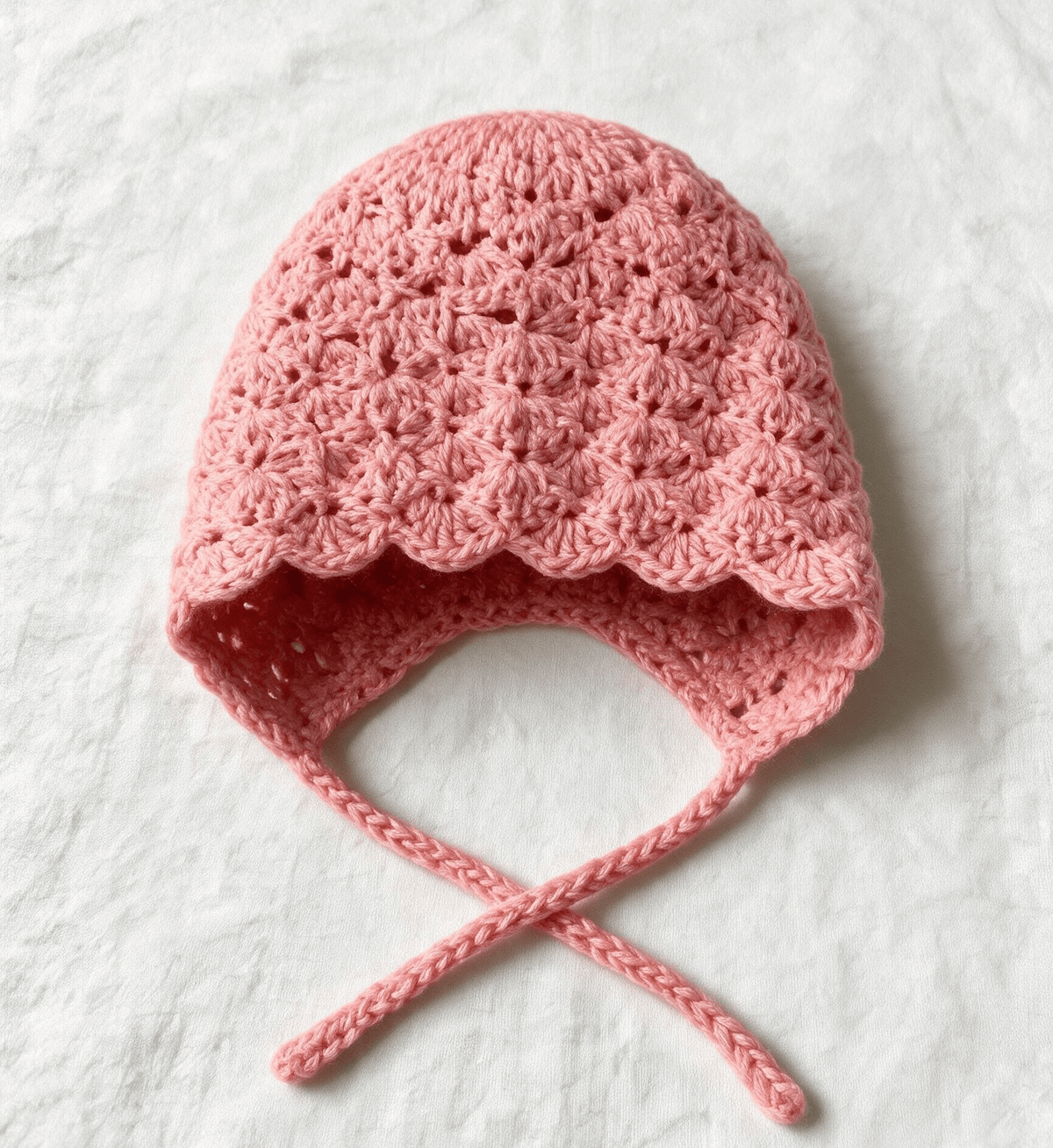 Vintage Pink Baby Bonnet - Newborn (0-3 Months) - Sarah Wadley Creations